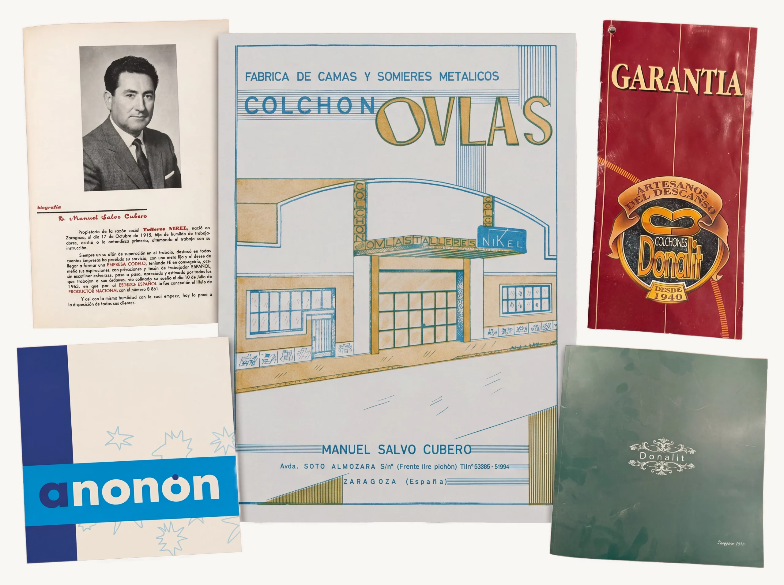 Collage histórico de Talleres Nikel y Ovlas — Catálogo y publicidad años 80-90