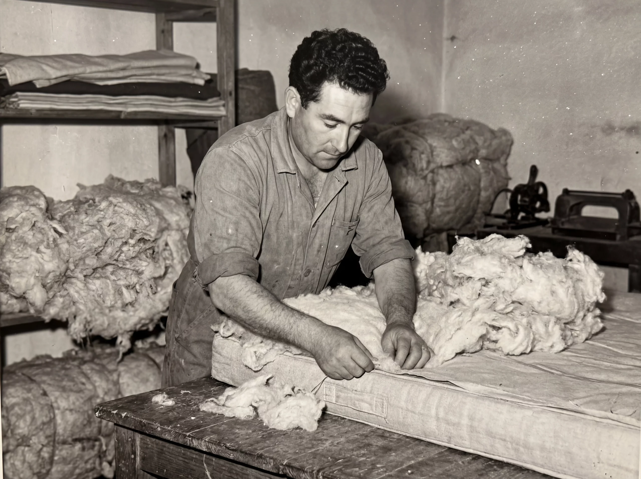 Don Manuel Mariano Salvo Cubero en Talleres Nikel fabricando el modelo Soñador